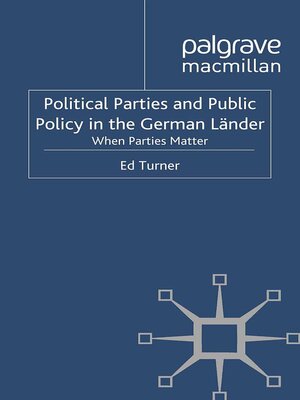 cover image of Political Parties and Public Policy in the German Länder